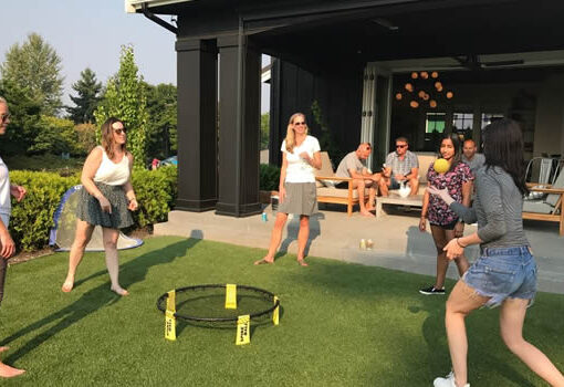 Houston, Texas patio party with Spikeball