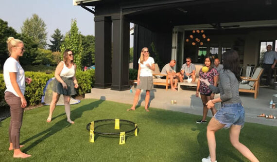 Houston, Texas patio party with Spikeball