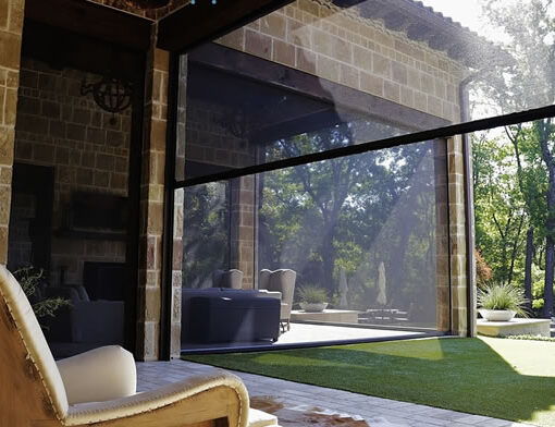 Houston motorized patio shades for porches